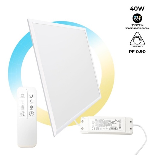 [B5235-3CCT] Plakanā LED paneļa CCT regulēšana ar tālvadības pulti - 60x60cm - 40W
