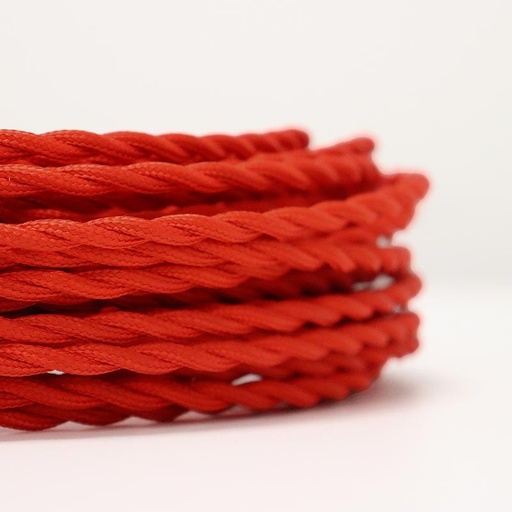 [LV001-RO] Geflochtenes Elektrokabel aus Seidenstoff Farbe Rot
