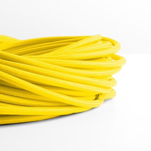 [LN001-AC] Citrusgeel, katoen-gecoat rond elektriciteitssnoer