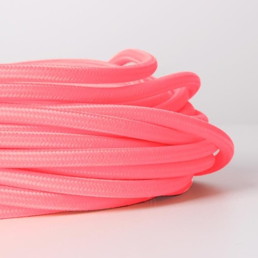 [LN001-CF] Câble rond enrobé de coton Citrus Coral