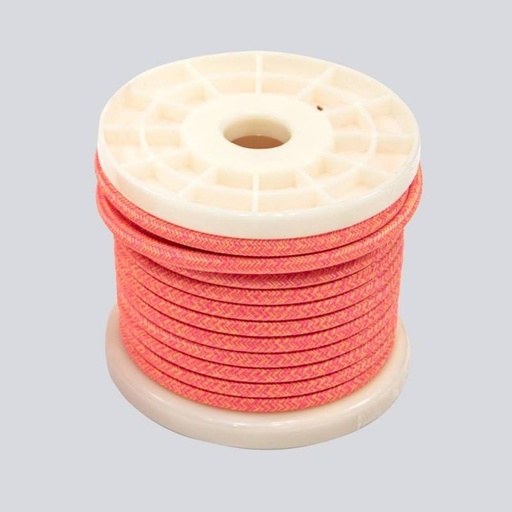 [LN001-TRA-10] 2X0,75 tijgerkleurig (roze en geel) decoratief textiel elektrisch snoer