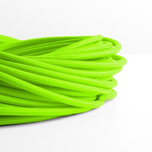 [LN001-VF] Citrusgroene ronde voedingskabel met katoencoating