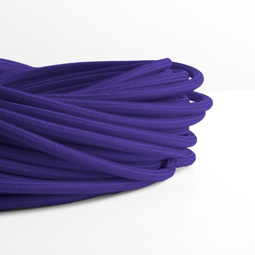 [LN001-VI] Rundes, baumwollummanteltes Stromkabel Violett