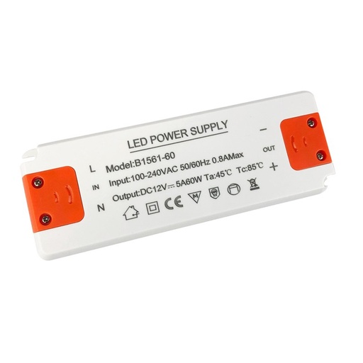 [B1561-60] Ultra slim strømforsyning 12V 60W IP20