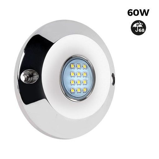 [B2193] Unterwasser-LED-Lampe für Boote 12-24V - 60W - Kaltweiß - Einbaubar in Ablassstopfen