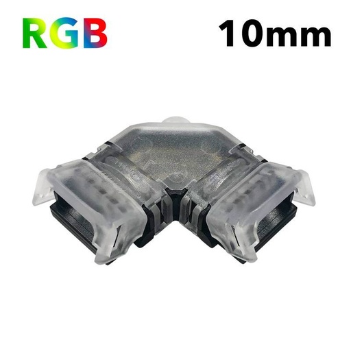 [G-L-4P-10] L-Eckverbinder für SMD RGB LED Streifen 12V / 24V - 4 Anschlussstifte - 10mm Streifen