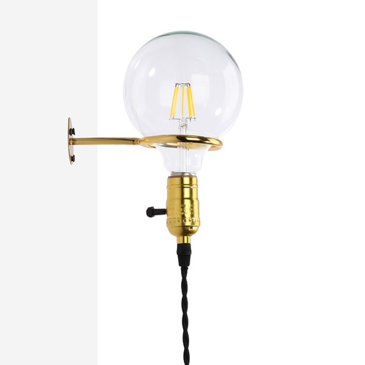 Lampada da parete per interni in oro con presa e interruttore per camera da letto, scale, scrivania