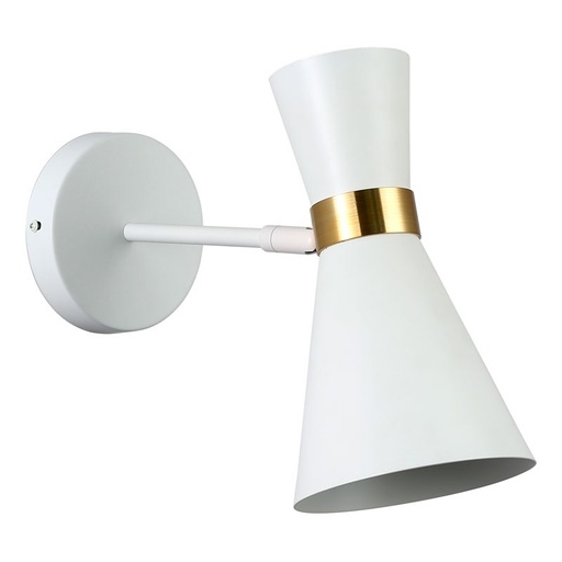 Biało-złota wewnętrzna lampa ścienna w stylu skandynawskim "Melissa" 29x25cm