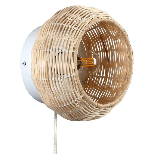 [LM168] Wicker wall sconce "Berlam".