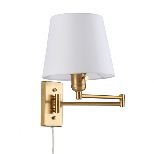 Lampada da parete "Clark" con braccio articolato e spina - E27