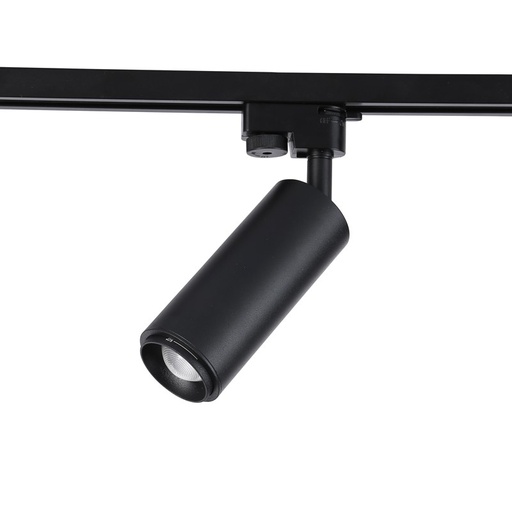 Foco de carril monofásico con ángulo lumínico ajustable y articulado de 8W zoom