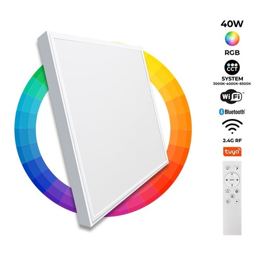[B4292-RGBW] WiFi SMART RGB / RGBW + CCT LED pindpaneel - 60x60 cm - 40W - Montaažikomplektiga