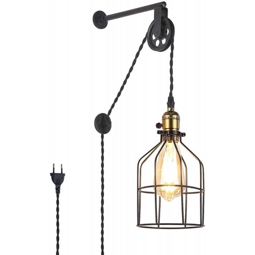 Suspension cage "Clockwell" - Avec prise et interrupteur - E27