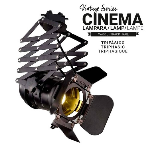[LV231-TRI] Foco carril trifásico orientable y extensible "Cinema" - E27