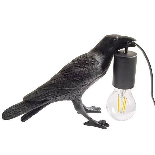 [L4033-M] Raven tafellamp in hars "Corb".