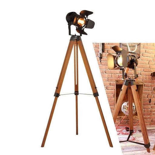 Lampada da terra vintage con treppiede "CINEMA" 139cm