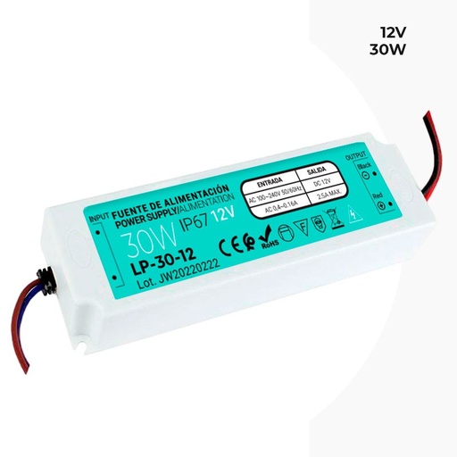 [LP-30-12] Wodoszczelność IP67 Zasilacz 12V 30W