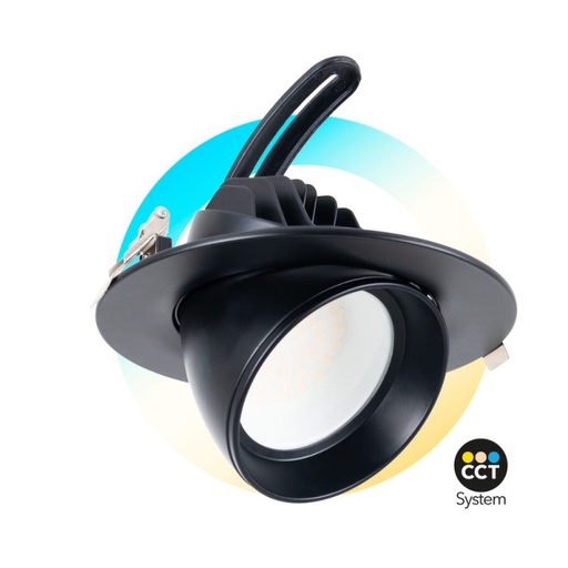 Downlight LED cirkulær orienterbar CCT 38W - Sort - 120° Driver LIFUD
