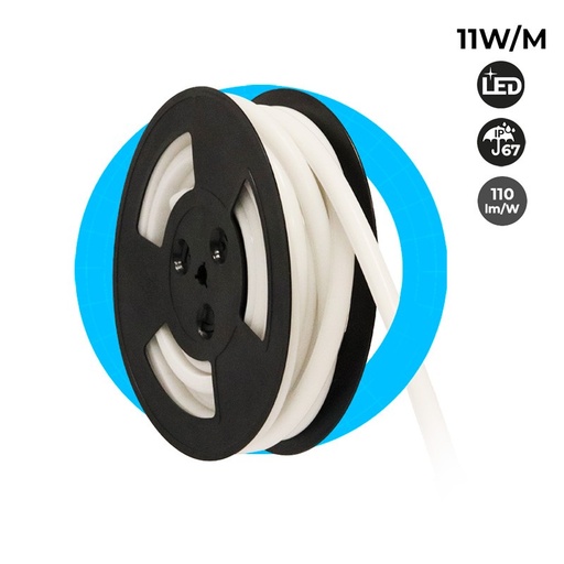 Néon LED flexible 24V DC - 12x12mm - 10 mètres - Kit complet - 11W/m - IP67 - À courbure verticale