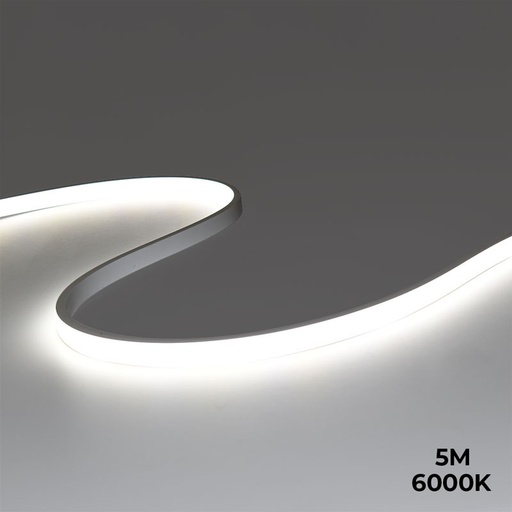 Flexible LED neon 24V DC - 5x11mm - 5 meters - Complete kit - 11W/m - 320ch/m - IP67 - Vertical curvature