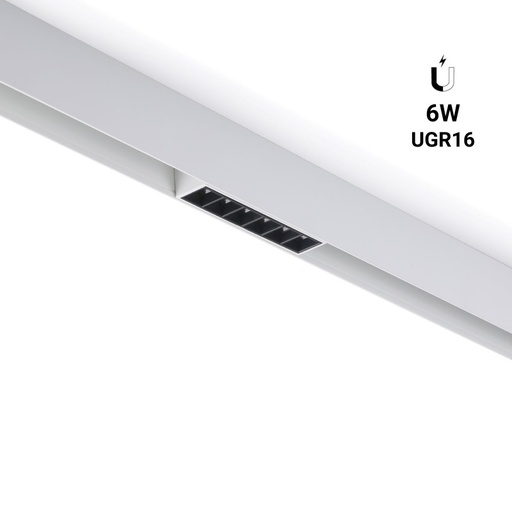 Oprawa liniowa LED do szyny magnetycznej 48V - 6W - UGR16 - Biały