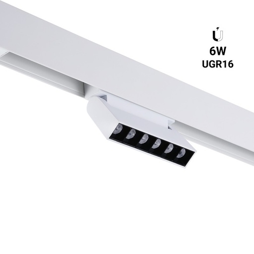 Oprawa liniowa LED do szyny magnetycznej 48V - 6W - UGR16 - Biały