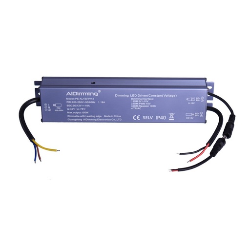 [PE-AL150TV12] Ρυθμιζόμενο τροφοδοτικό TRIAC/0-10V DC 12V 150W 10A IP40