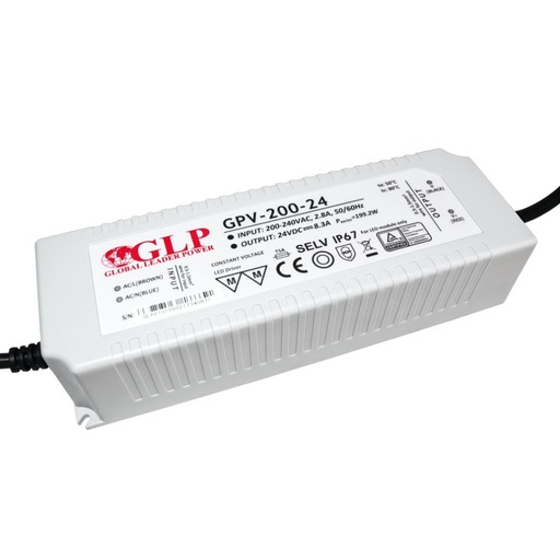 [GPV-200-24] Watertight power supply 200W 24V IP67- GLP