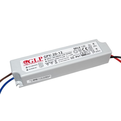 [GPV-20-12] Watertight power supply 20W 12V IP67- GLP