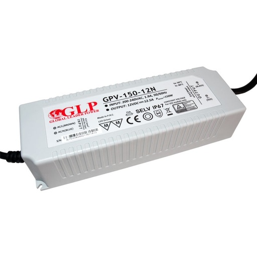 [GPV-150-12] Wodoodporny zasilacz 150W 12V IP67- GLP