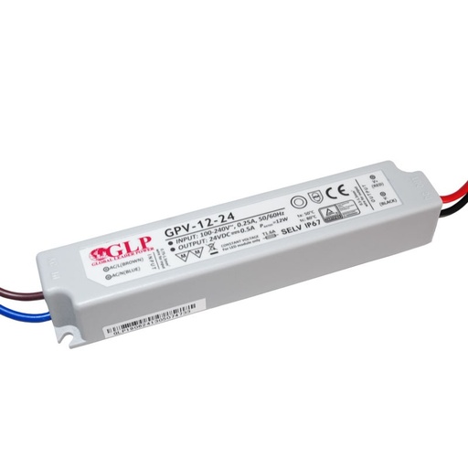 [GPV-12-24] Alimentation LED étanche 24V DC - 12W  - IP67 - GLP
