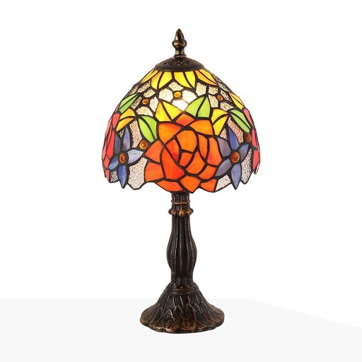 [L3076] Tiffany" geïnspireerde tafellamp met glasmozaïek
