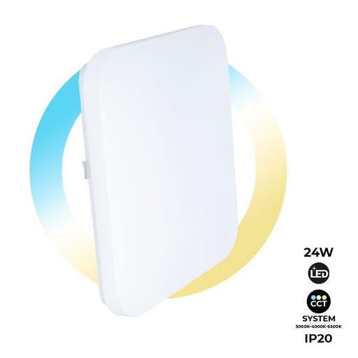 [B1288-C-CCT] Kvadratni površinski LED plafon BASIC CCT - 24W - IP20