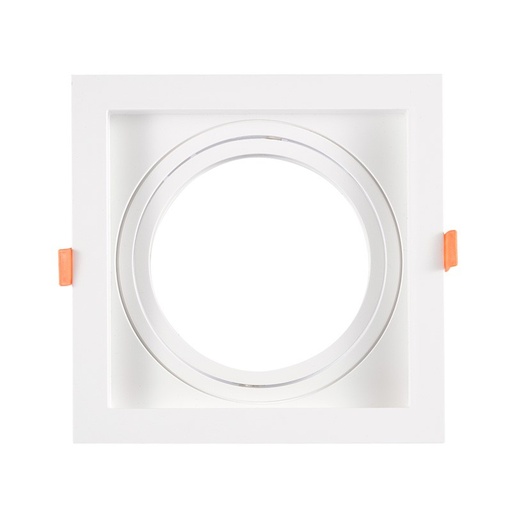 Faretto da incasso Cardan quadrato in policarbonato per lampadina QR111 o AR111 - Taglio 155 x 155 mm