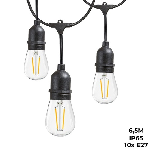 [L1800-5] Buitenserie koppelbare slinger - IP65 - 6,5 meter - 10 x E27