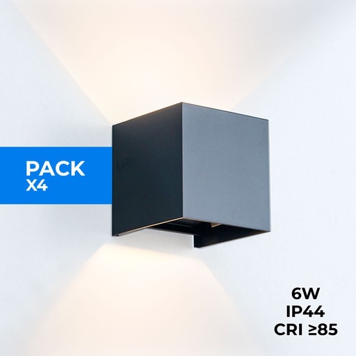 Pack of 4 wall sconces "KURTIN" 6W up and down dimmable light