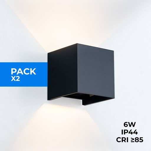 Pack of 2 wall sconces "KURTIN" 6W dimmable light aperture
