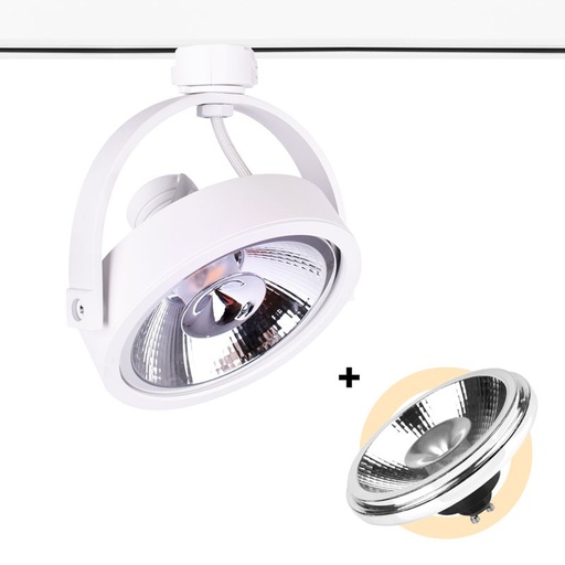 Set LED Track Spotlight 3 fase + LED-lamp AR111 GU10