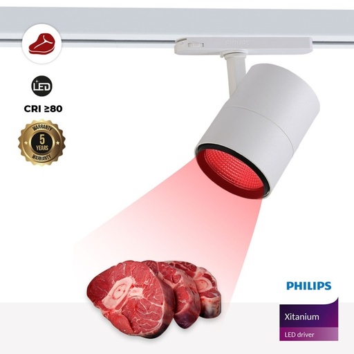 LED reflektor za trofaznu šinu posebno za mesnice - Integrisani kontroler Philips Xitanium- LED COB - 40W