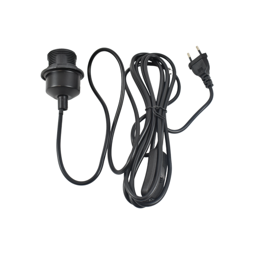 Gniazdo E27 z kablem PVC, przełącznikiem i wtyczką