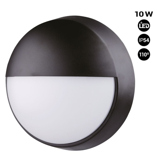 [B1459-N] Utendørs sirkulær vegglampe - IP54 - 110º - 10W