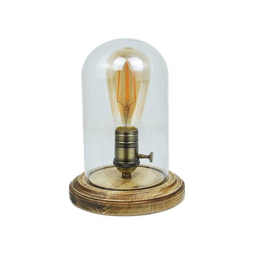 [LM103] Glass and wood table lamp "TULE".