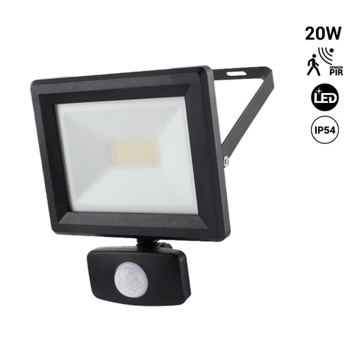 [B1461-S] Outdoor LED Projector with Motion Sensor- IP54 - 120º - 4000K- 20W