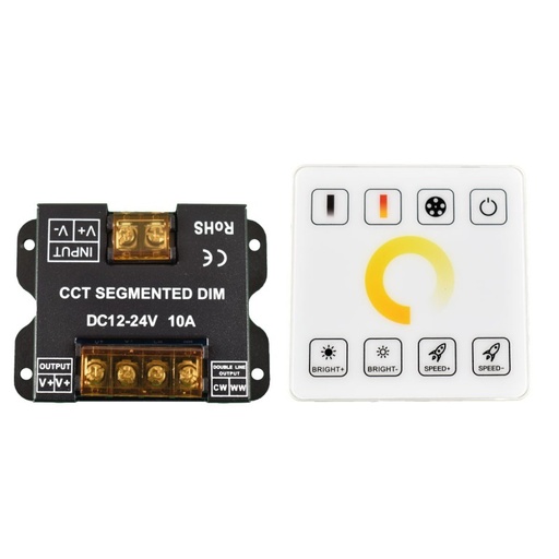 [RF86-02] Dual white CCT controller for LED strips with RF touch panel - 5-24V/DC