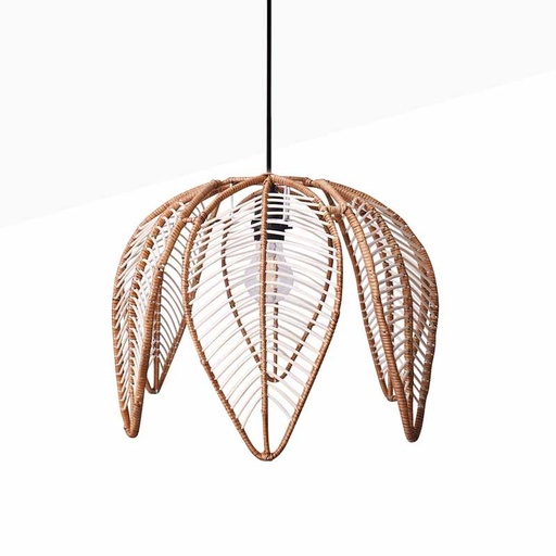 Flower-shaped rattan pendant lamp "BINTAN".