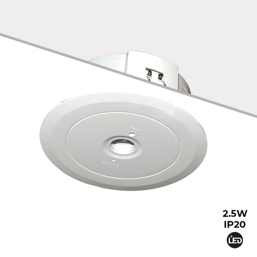 [K1057] LED recessed emergency light 150lm 2,5W - 3 hours IP20