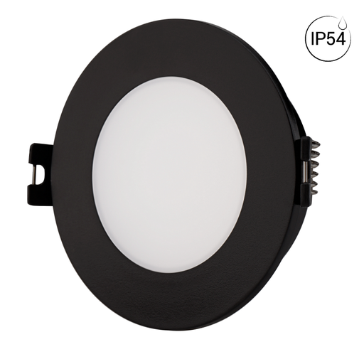 Circular waterproof downlight ring for GU10 / MR16 bulb - Opal diffuser - Cut Ø 75-80 mm - IP54