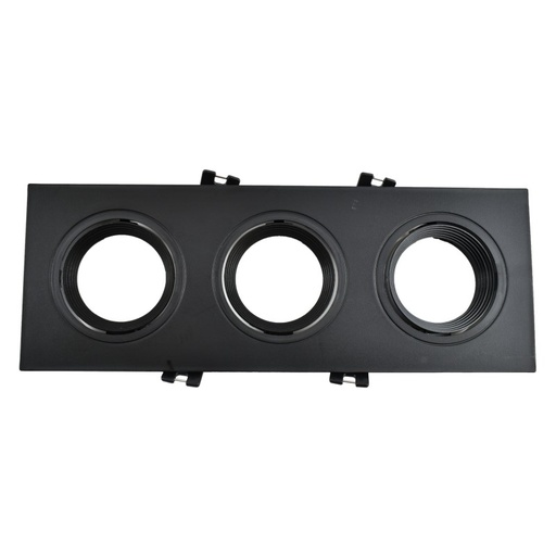 Tilting downlight ring for three GU10/MR16 bulbs - Cutout 75 x 235 mm