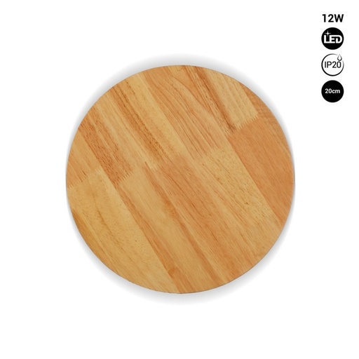[LM113-20-BC] Wandleuchte aus Holz „Lune“ - 12W - Ø 20 cm