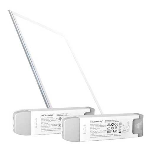 LED-Einbaupanel 120x60cm - TRIAC dimmbar - 72W - UGR19